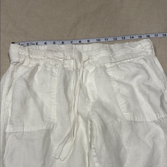 Caslon Ivory 100% Linen Trousers size medium petite - Picture 4 of 11